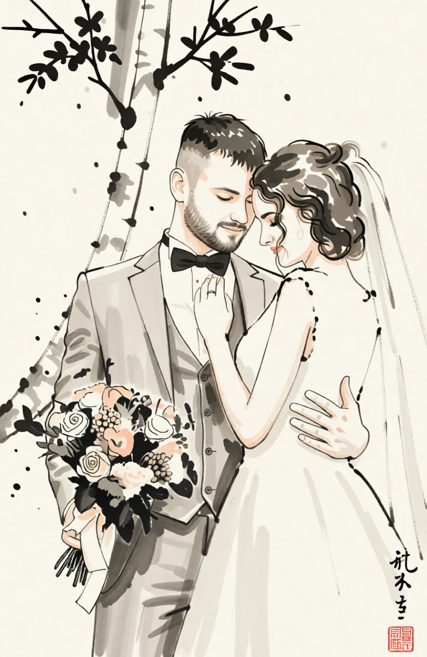 Sumi-e (Japanese) generated by PortraitArt