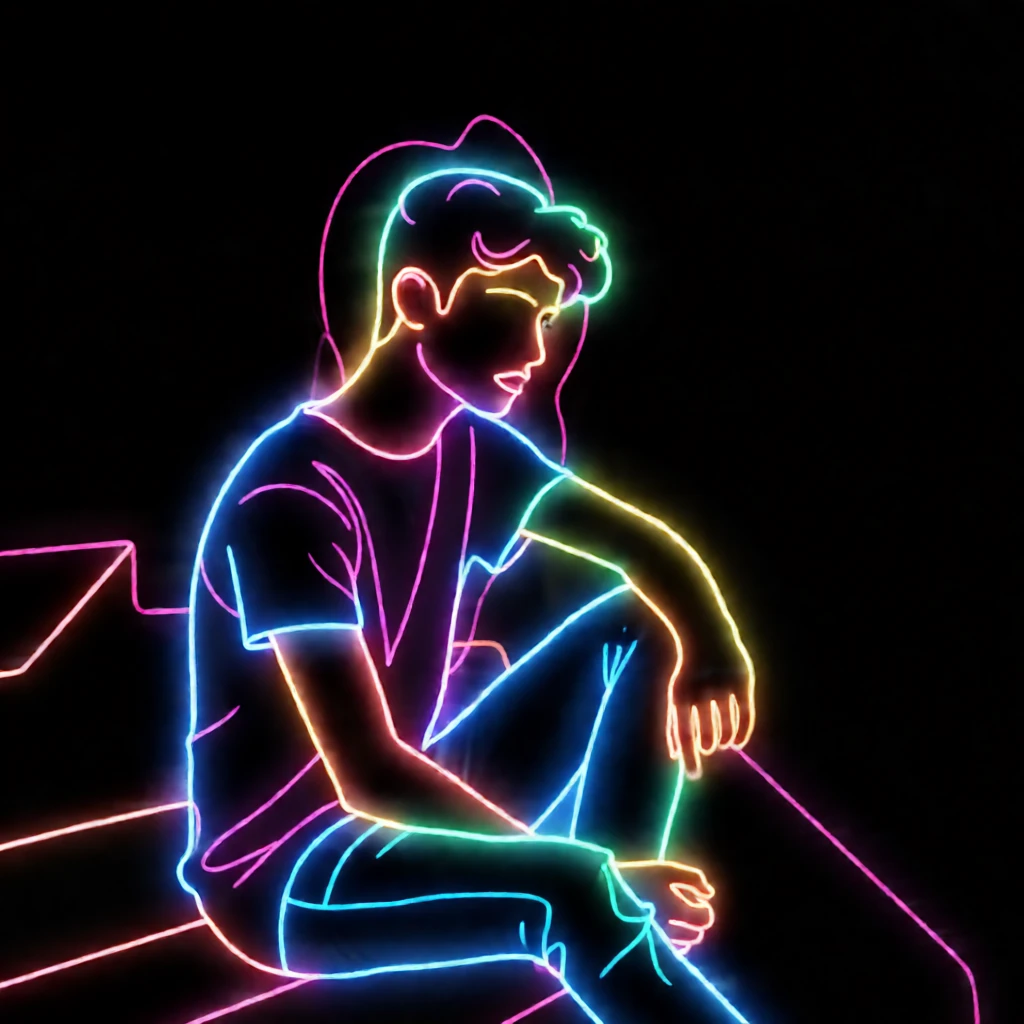 Neon Light generated by PortraitArt