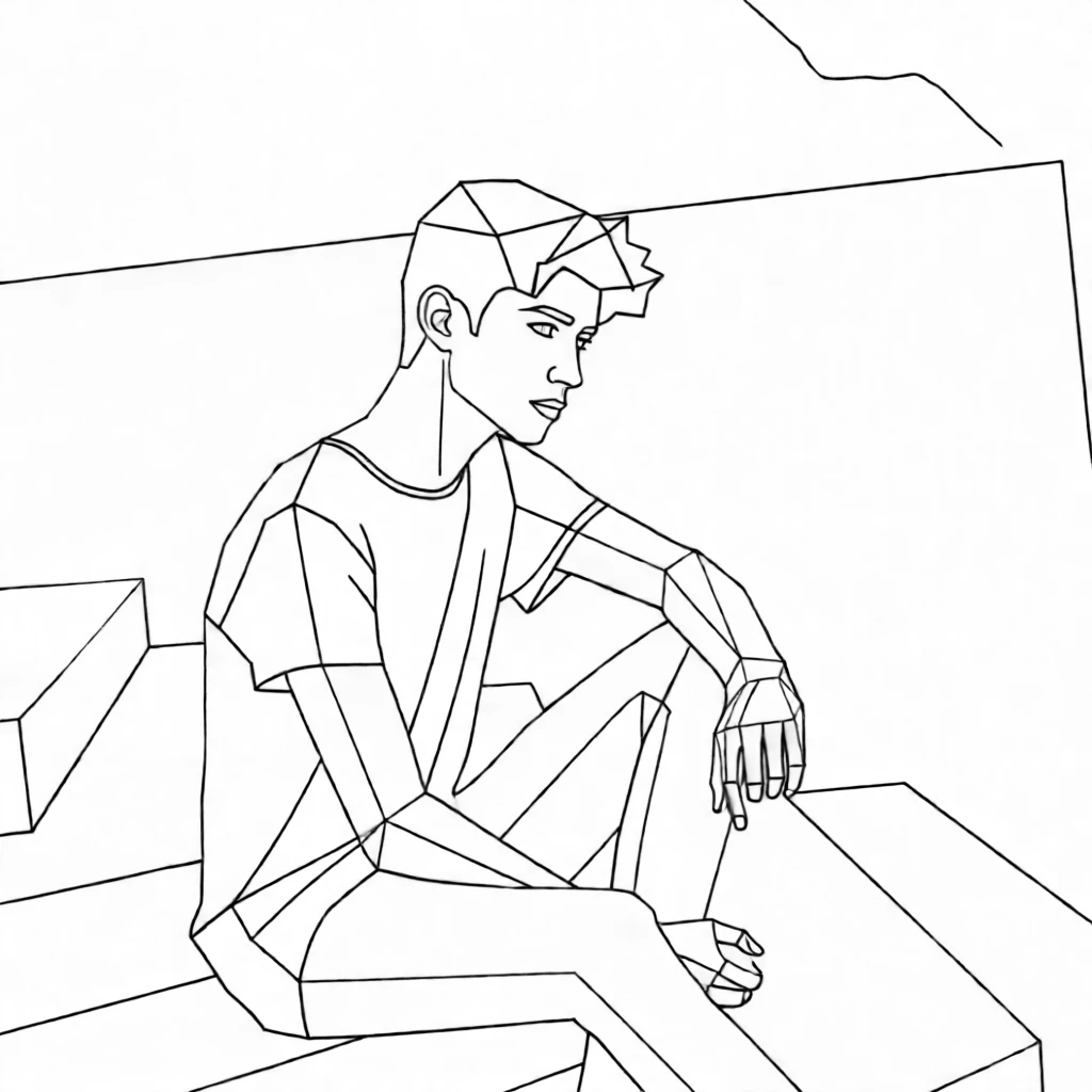 Polygon Lineart generated by PortraitArt
