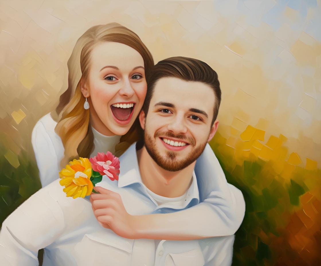 Wedding Photo to Oil Painting