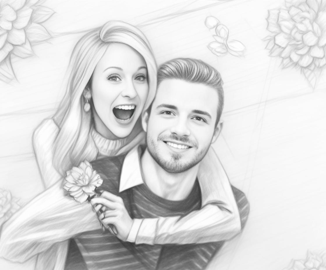 Wedding Photo to Sketch Drawing